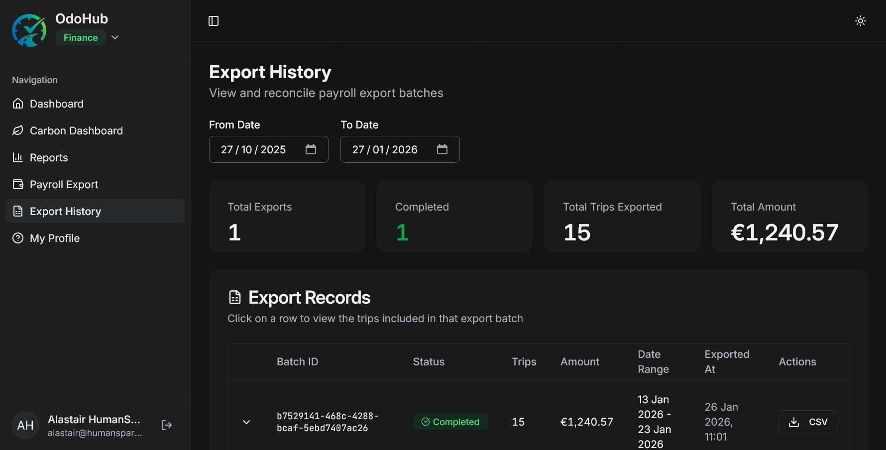 Payroll Export Audit